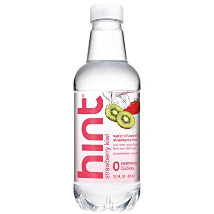 Hint Water Strawberry Kiwi, (Pack of 12) 16 Ounce Bottles, Pure Water Infused with Strawberry and Kiwi, Zero Sugar, Zero Calories, Zero Sweeteners, Zero Preservatives,