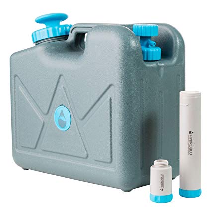 Pressurized Jerry Can Water Filter (4 Gallon) -Activated Carbon and Hollow Fiber Membrane Water Filter for Travel, Camping, and Emergency Preparedness - Survivor or Emergency Use