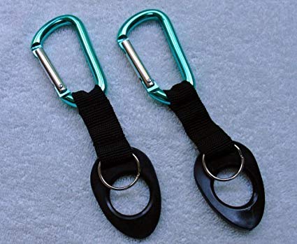 (2) Water Bottle Holders W/Green Aluminum Carabiner Attachments by NON-Label