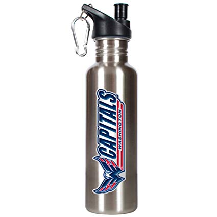 NHL Stainless Steel Water Bottle with Pop Up Spout 26-Ounce