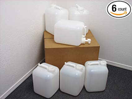 5 Gallon Carboy, 6 Pack (30 Gallons), Emergency Water Storage Kit - New! - Clean! - Boxed! - Free Spigot!