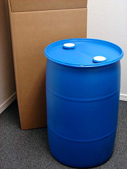 30 Gallon Drum; Emergency Water Storage Barrel, Blue - New! - Boxed! Water Container