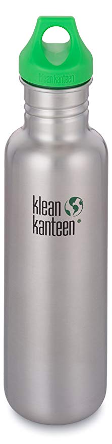 Klean Kanteen 27 oz Stainless Steel Water Bottle (Loop Cap 3.0 in Bright Green)