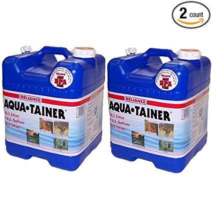 Reliance Big Blue Aqua Tainer Water Container 7 Gallon 2 Pack New Vent 9410-23