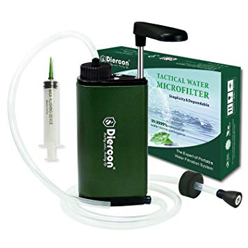 Diercon Survival Water Purifier -Upgraded Aluminium Monocoque Body, Portable Water Filter Pump with...