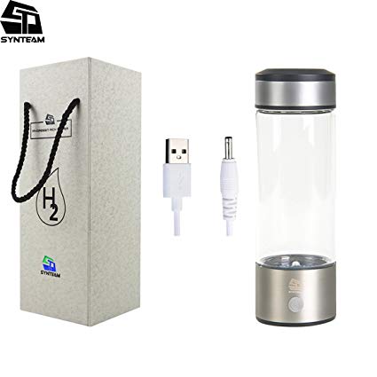 Synteam Hydrogen Rich Water Bottle 400ML Portable Ionizer Maker Recharge Generator Anti-aging Alkaline Water Purifier Filter