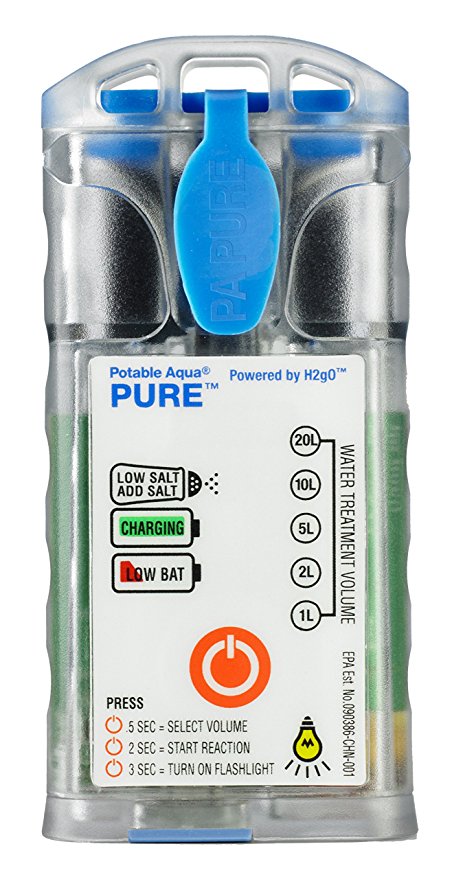 Potable Aqua PURE Water Purifier, Portable Electrolytic Drinking Water Treatment Device