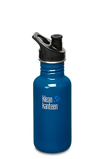 Klean Kanteen Stainless Steel Bottle with 3.0 Sport Cap,18-Ounce,Blue Planet