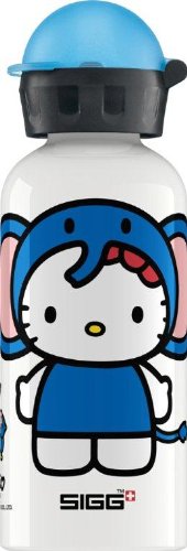 SIGG Hello Kitty Elephant Water Bottle, White, 0.4-Liter