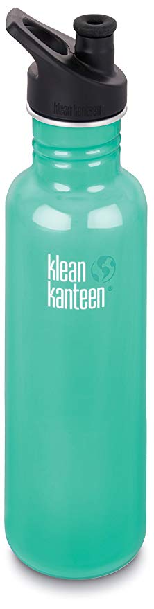 Klean Kanteen 27 oz Stainless Steel Water Bottle with Sport Cap 3.0 in Black