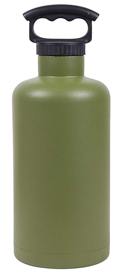 7514OL : 64OZ OLIVE GREEN VACUUM-INSULATED TANK GROWLER by Lifeline