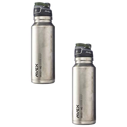 Avex Men's Freeflow SS Bottle - Unfinished Stainless - 40oz 2 Pack