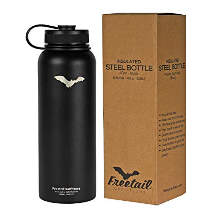 Stainless Steel Insulated Water Bottle - 40oz by Freetail Outfitters