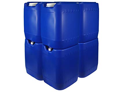 Poly Farm Stackable Emergency Water Storage Carboy, 5 gallon, Blue, 8-pack with spigot …