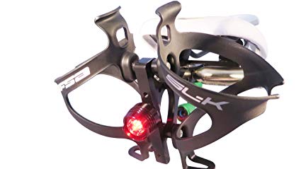 Behind The Saddle Multi Water Bottle Holder - Includes Cages, CO2 inflator and bright red LED taillight