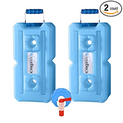 WaterBrick - 2 Pack Blue with Spigot Container