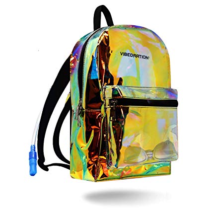 Vibedration Transparent Rave Hydration Backpack | 1.5L Water Capacity | Perfect for Music Festivals, Hiking, Camping and More