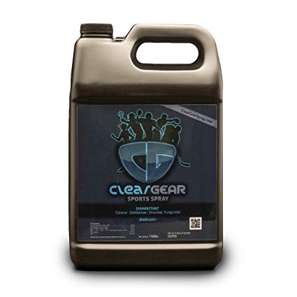 Clear Gear Sports Spray Case (6 Count) of 1 Gallon Bottles - Disinfecting and Deodorizing Spray Kills MRSA, Staph and Strep and Eliminates the Funk in Athletic Facilities, Gyms and Training Centers